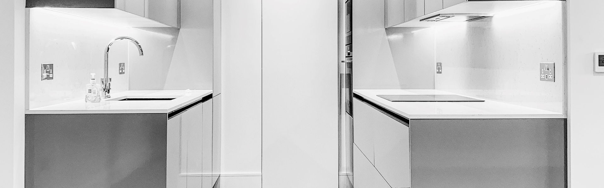 clear white kitchen