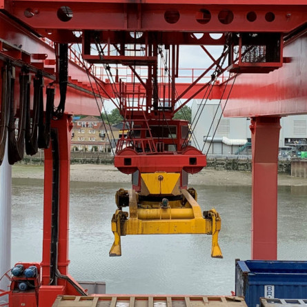 Red Container Crane