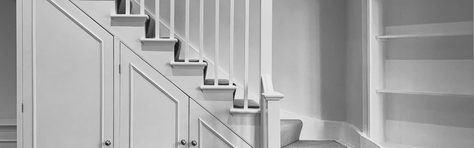 Refurbished white hallway