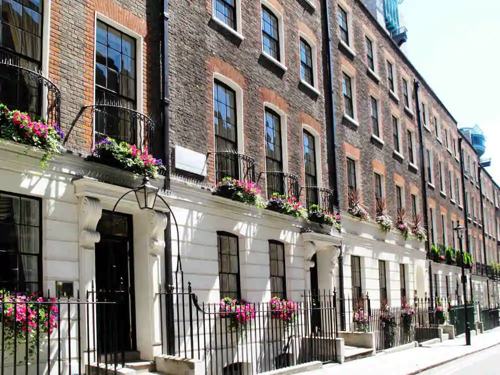 Row of Georgian style terrace houses